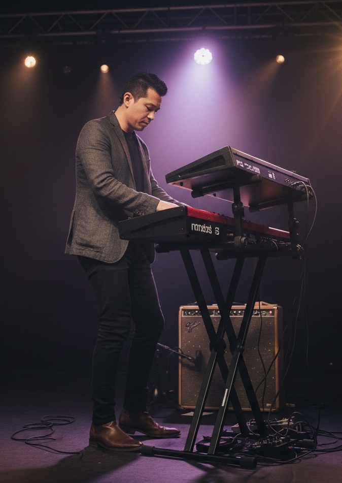 Photo of Eddie Napier, the band's Keyboardist