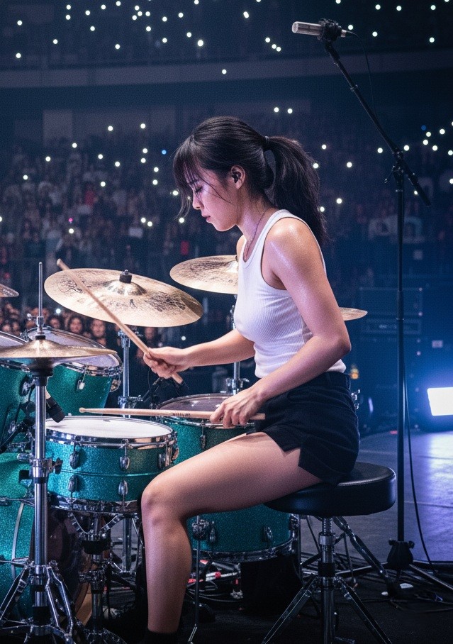 Photo of Karma Dara, the band's Drummer